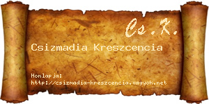Csizmadia Kreszcencia névjegykártya